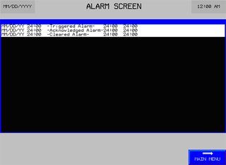 alarm condition screen